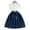 Blue, variant on Qudderr 4-7 Years Girl's Dress for Kids Summer Casual Sundress Toddler Solid Patchwork Dress with Ribbon Belt for Girls