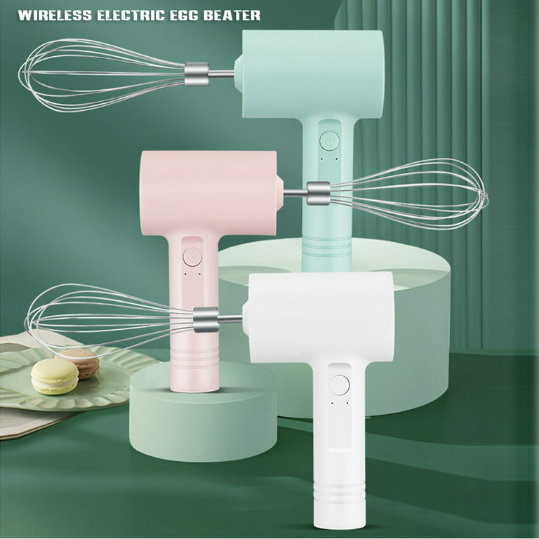 Mini Household Cordless Electric Hand Mixer USB Rechargable Handheld Egg Beater Light Green 500g Masher