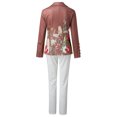 thumbnail image 3 of Gibobby Conjunto de sudadera informal para mujer Chaqueta fina informal de 2 piezas para mujer, abrigo ajustado, chaqueta de manga larga, pantalones de negoci(Caqui,M), 3 of 4