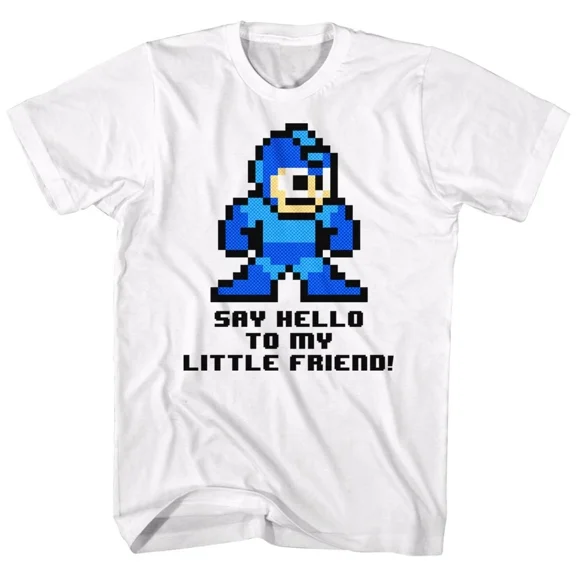 Mega Man Say Hello To My Little Friend White Gaming Shirt