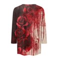 thumbnail image 4 of Womens Halloween Shirts Funny 3/4 Sleeve T Shirts Spooky Halloween Printed Tops Horror Crew Neck Pullover Holiday Three Quarter Length Blouses, 5XL, 4 of 7