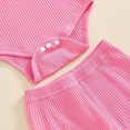 thumbnail image 3 of Enyan Baby Girl Clothes Spring Fall Outfit Solid Color Long Sleeve Ribbed Bodysuit Romper Pants Set Infant Outfit（Size 6-12 Months）, 3 of 8