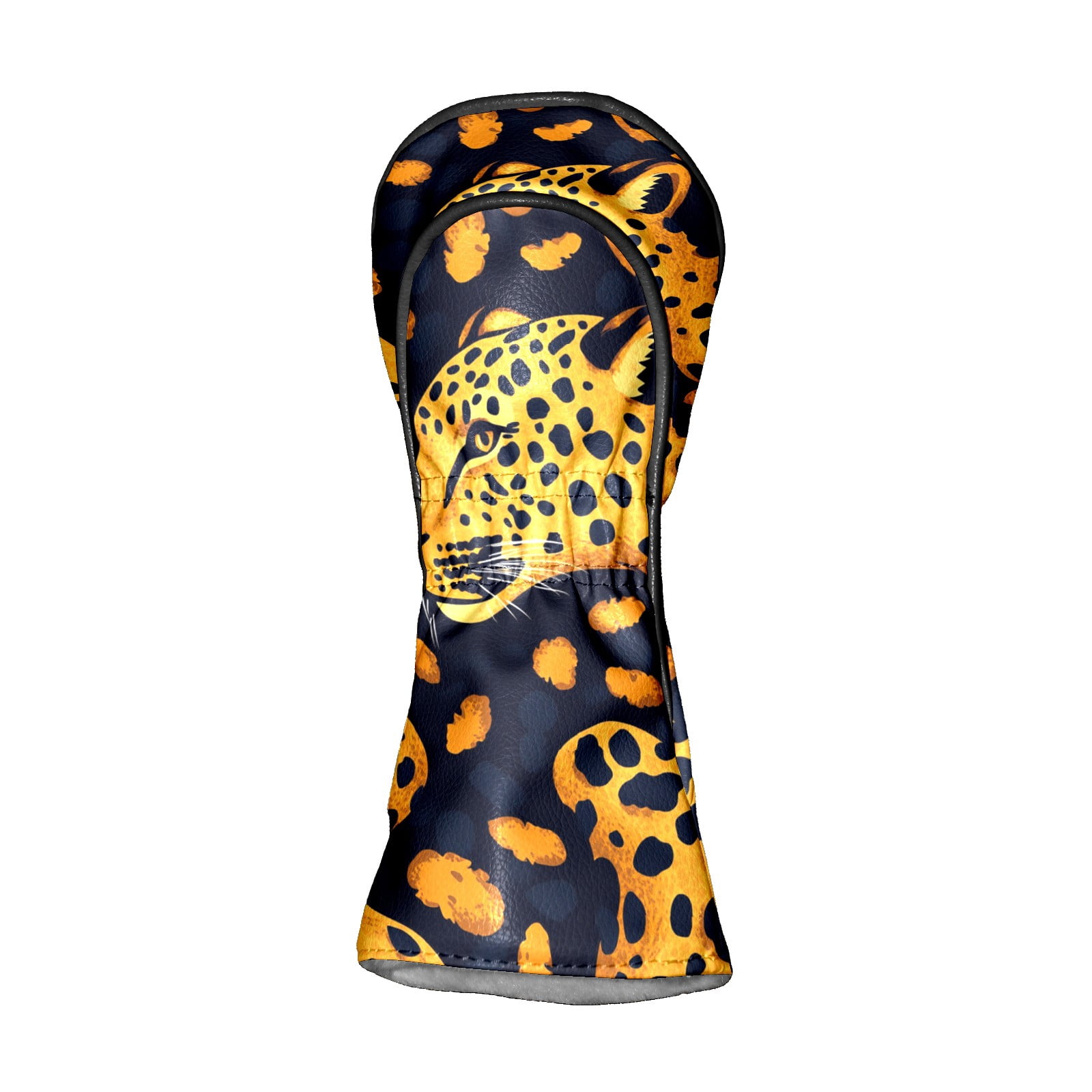 Golf Club Covers PU Leather Waterproof Head Covers for Fairway Woods Hybrids Leopard Pattern