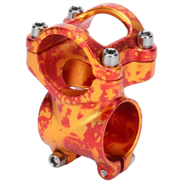 Potencia ultraligera para MTB de 31,8 x 35 mm, potencia para manillar de bicicleta de aluminio rojo y dorado para un rendimiento mejorado