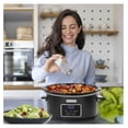 thumbnail image 3 of Magnifique 6 Quart Programmable Slow Cooker, Kitchen Appliances, Perfect Kitchen Small Appliance for Family Dinners, Black Stainless Steel, 3 of 7
