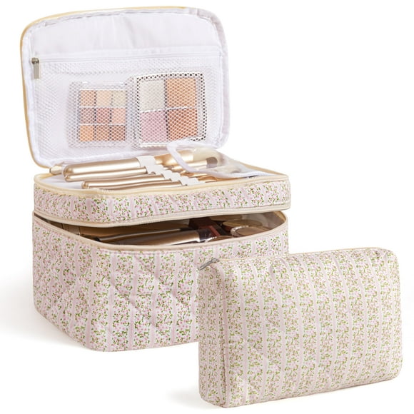 Bolsa de maquillaje acolchada HBSelect Travel de algodón para mujeres y niñas