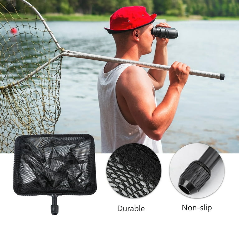 Extendable Fishing Net Plastic Pole Handle Telescopic Landing Net Tuck Net for Fish Tank Lakes Ponds (Size L), Size: Large