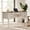 Rustic White, variant on WAMAPT Farmhouse Executive Desk with 5 Drawers, Home Office Desk with Charging Station, Wooden Computer Desk with File Cabinet Storage, Door, Open Shelf for Work and Study, White, 56 inch
