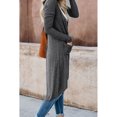 thumbnail image 4 of Women's Light Gray/Gray/Khaki/Apricot/Red Selected Button Down Pocketed High Low Cardigan, 4 of 13