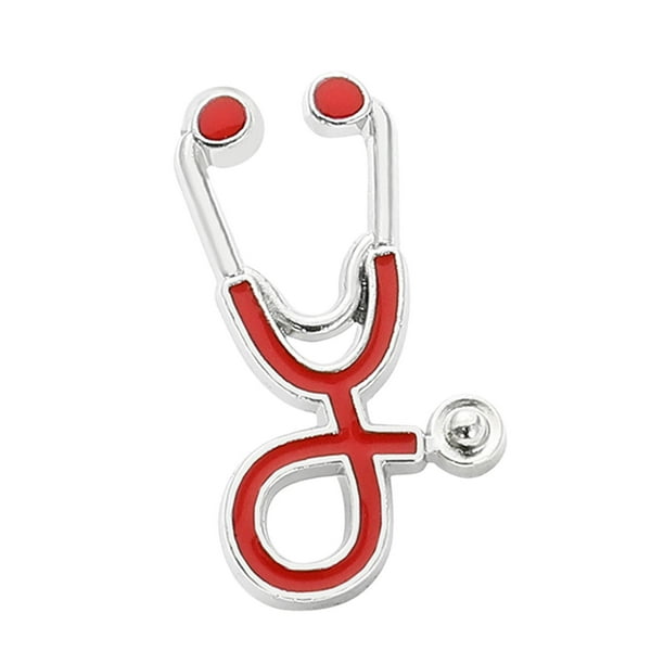 Broche de solapa, regalo de enfermera, regalo de graduación de enfermera, broche de diamantes de imitación, insignia Rojo plateado