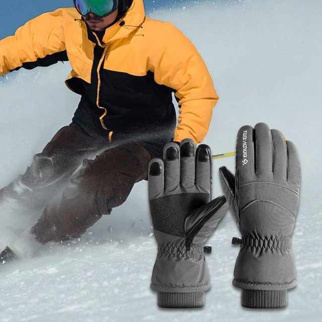 Guantes cálidos de invierno Baoblaze Pantalla táctil antideslizante Gris L Guantes de ciclismo cálidos