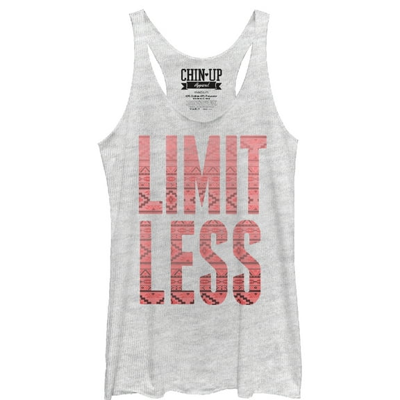 Women's CHIN UP Limitless  Racerback Tank Top White Heather Small