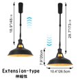 thumbnail image 3 of FSLiving Adjustable Height Track Pendnat Light H-Type Macaron Retractable Track Spotlight with Telescoping Rod Adjustable Gimbaled Lamp-Post Halo Track DIY Instant On Cover Lamp, Black - 3 Lights, 3 of 7