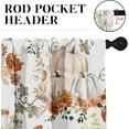 thumbnail image 5 of Fall Retro Floral Pumpkin Kitchen Window Curtains Valance and Tier Set 36 Inch, Autumn Vintage 3 Piece Window Treatment Tiers for Living Room Bedroom Kitchen Decor Drapes, 5 of 6