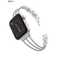 thumbnail image 2 of Spencer Metal Replacement Watch Strap Bands Wristband Bangle Bracelet Compatible for Apple iWatch Series 7 6 5 4 3 2 1 38mm 40mm For Women Girls "Silver", 2 of 5