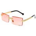 thumbnail image 1 of Gafas de sol retro Yuyangstore rectangulares sin montura Rojo degradado, 1 of 8