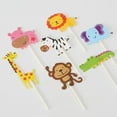 thumbnail image 2 of 7Pcs Animal Giraffe Monkey Elephant Cake Topper Kids Birthday Wedding Decor, 2 of 6