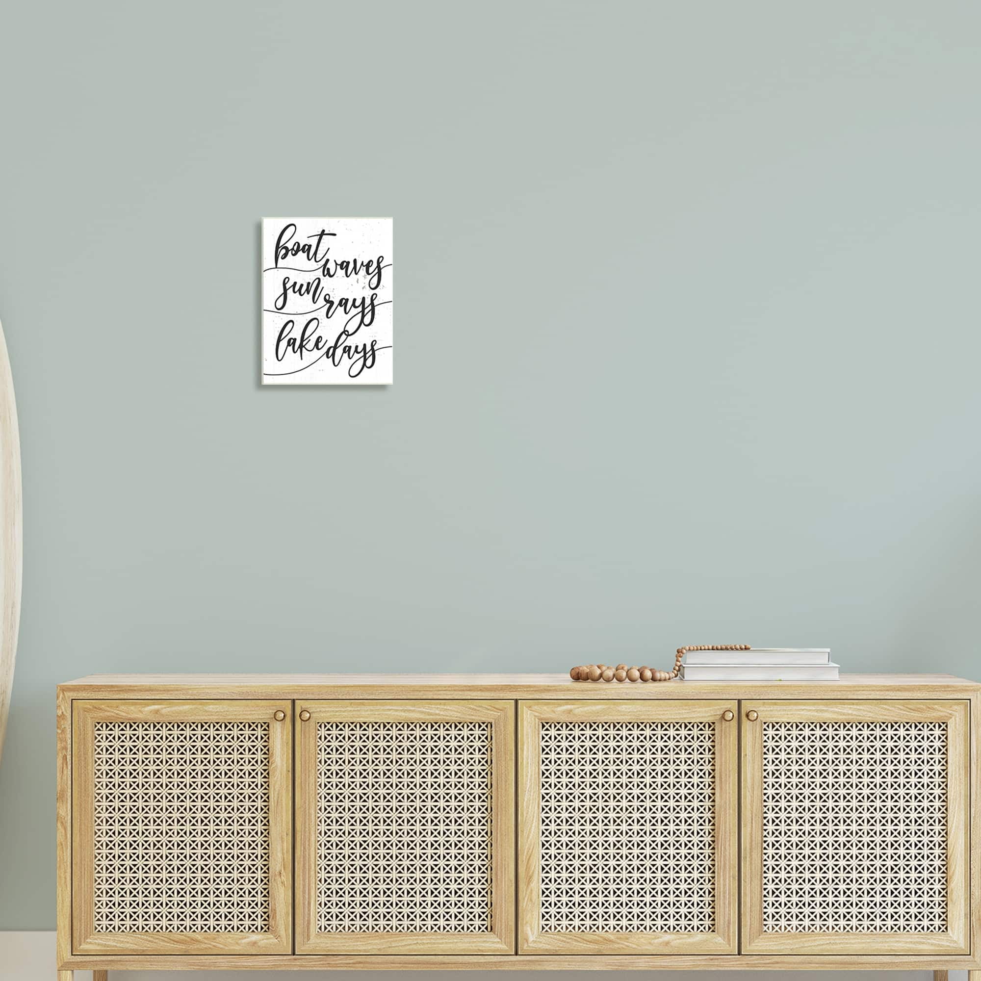 Stupell Industries Boat Waves Sun Rays Lake Days Phrase,13 x 19, Design by Daphne Polselli
