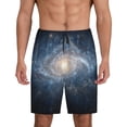thumbnail image 1 of Balery The Galaxy Pantalones cortos de pijama de punto de algodón para hombre con cinturilla y bolsillos-XX-Large, 1 of 6