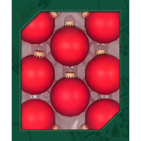 Christmas By Krebs 2 5/8" (67mm) Seamless Glass Ornament [8 Pieces], Decorated Designer Heirloom