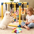 thumbnail image 4 of MQAAUP Puppy Play Gym with 8 Hanging Toys, 19.5"x19.5" Adjustable Indoor Dog Jungle Gym for Small Dogs, Training & Anxiety Relief, 4 of 8