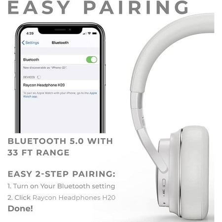 Raycon - The Everyday Over-Ear Active-Noise-Canceling Wireless Bluetooth Headphones - Silver