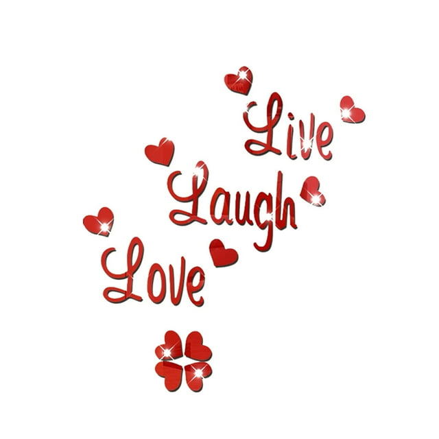 3D Letters Acrylic Mirror-like Wall Stickers Set DIY Art Decor Office Decorative Decals,Red