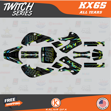 Kalair GFX Graphics Kit for Kawasaki KX65 (1999-2023) Twitch Series
