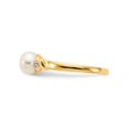 thumbnail image 3 of 14K Yellow Gold 6mm Freshwater Cultured White Pearl Ring with Accent Diamonds for Women, 3 of 6