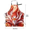 thumbnail image 2 of Kdxio Red Sun Flame Fox Apron with Pockets Adjustable Kitchen Aprons for Men Women Waterproof Aprons for Cooking,Drawing,Crafting, Baking Household Cleaning, 2 of 5