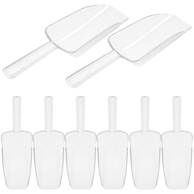 EeaseMX 8Pcs Plastic Scoop Mini Clear Harina Ice Candy Postre Buffet Popcorn Scoop Shovel (Blanco)