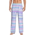 thumbnail image 2 of Picia Striped Gradient Mens Soft Woven Cotton Elastic Waistband Sleep Pajama Pant Lounge Sleep Pant With Pockets And Drawstring-Medium, 2 of 9