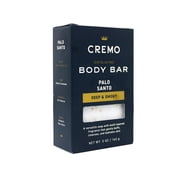 Cremo Exfoliating Body Bar for Men, Palo Santo Scent, Deep & Smoky, Cleanses and Hydrates Skin, 5 Oz