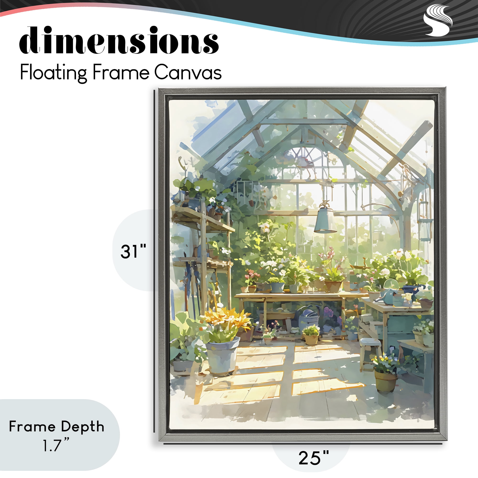 Stupell Industries Sunlit Greenhouse Plant Sanctuary Gray Framed Floater Canvas Wall Art, design by Creative Studio