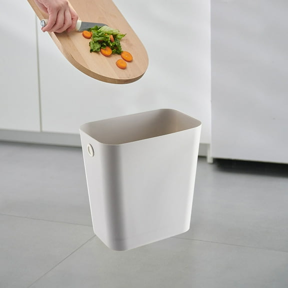 Modern Waste Bin Open-Top Design Easy-Clean Plastic Trash Can Versatile for Kitchen Bathroom Office Compact Space-Saving 10X10X6 Inches White Green Gray
