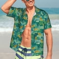 thumbnail image 3 of Wukai Jungle Leopard Men's Hawaiian Shirt Short Sleeve Casual Button Down Summer Beach Aloha Shirt Tropical Print Holiday Party, 3 of 8
