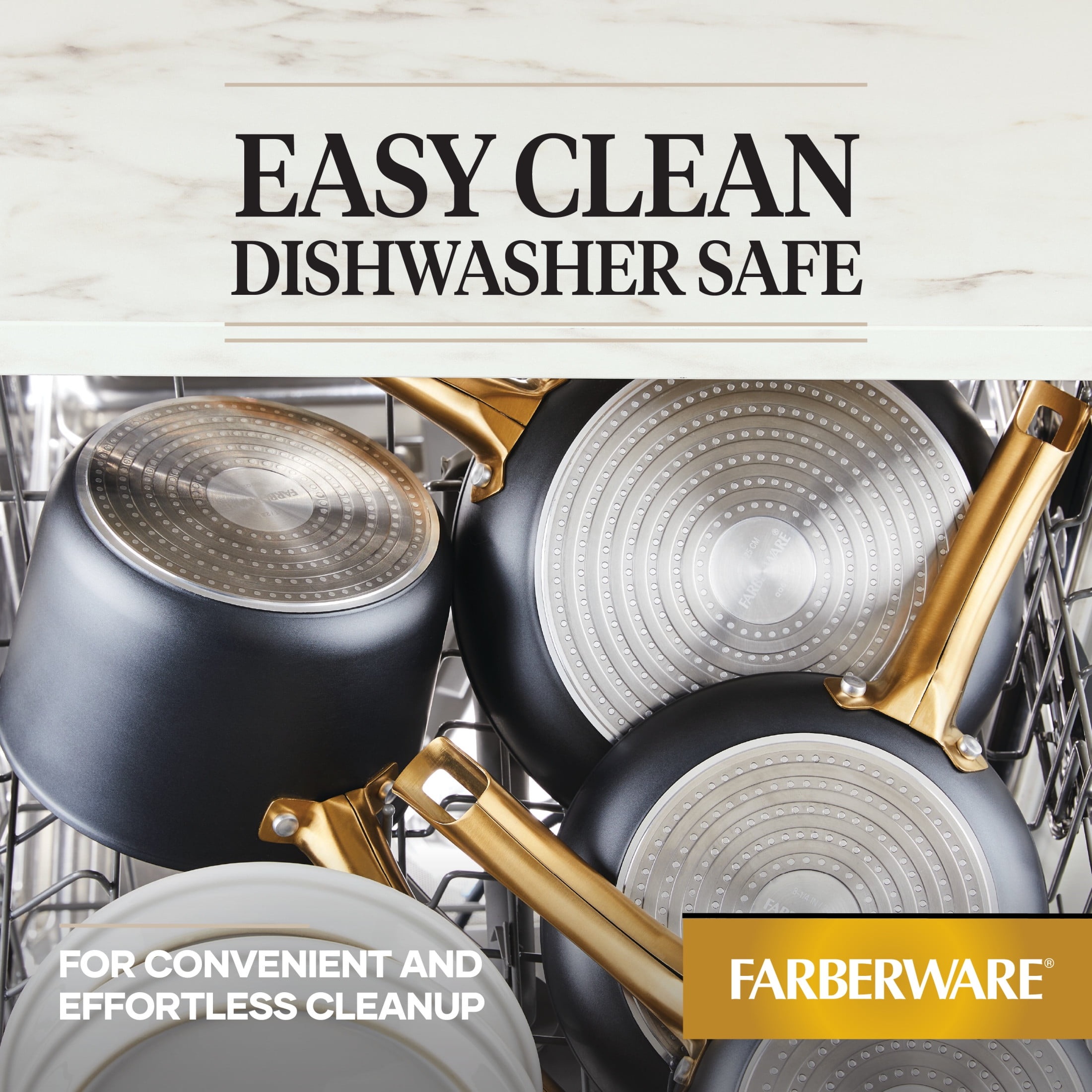Farberware Forged Induction 11 Inch Ceramic Nonstick Square Grill Pan, Dishwasher Safe and Oven Safe to 500°F, Black