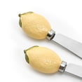 thumbnail image 3 of Cook with Color Cheese Spreader Knife, Stainless Steel Butter and Jam Blade with Figural Fruit Handle, Lemon, 3 of 5
