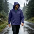 thumbnail image 6 of FchengtaiS Men's Packable Rain Jackets Full Zip Up Hooded Windbreakers Lightweight Raincoats for Outdoor Sports, 6 of 8