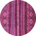 thumbnail image 1 of Ahgly Company Indoor Round Abstract Pink Modern Area Rugs, 6' Round, 1 of 4