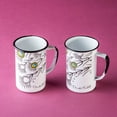 thumbnail image 4 of Cinsa 2 Mug Set 20 oz (Speckled White), Enamelware mugs for Indoor & Outdoor, Frida Kahlo Special Edition, 4 of 5