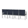 thumbnail image 5 of Fauteuil de Réception en Acier Lenox pour Salle d'Attente 4 Places / Acier Argenté / Bleu, 5 of 5