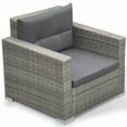 thumbnail image 6 of vidaXL 6 Piece Patio Lounge Set with Cushions Poly Rattan Gray, 6 of 7