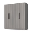 thumbnail image 5 of OxyLife Armoire Wardrobe Closet with 4 Doors & 2 Hanging Rods, Wooden Clothing Storage Cabinet for Bedroom,Grey, 5 of 8