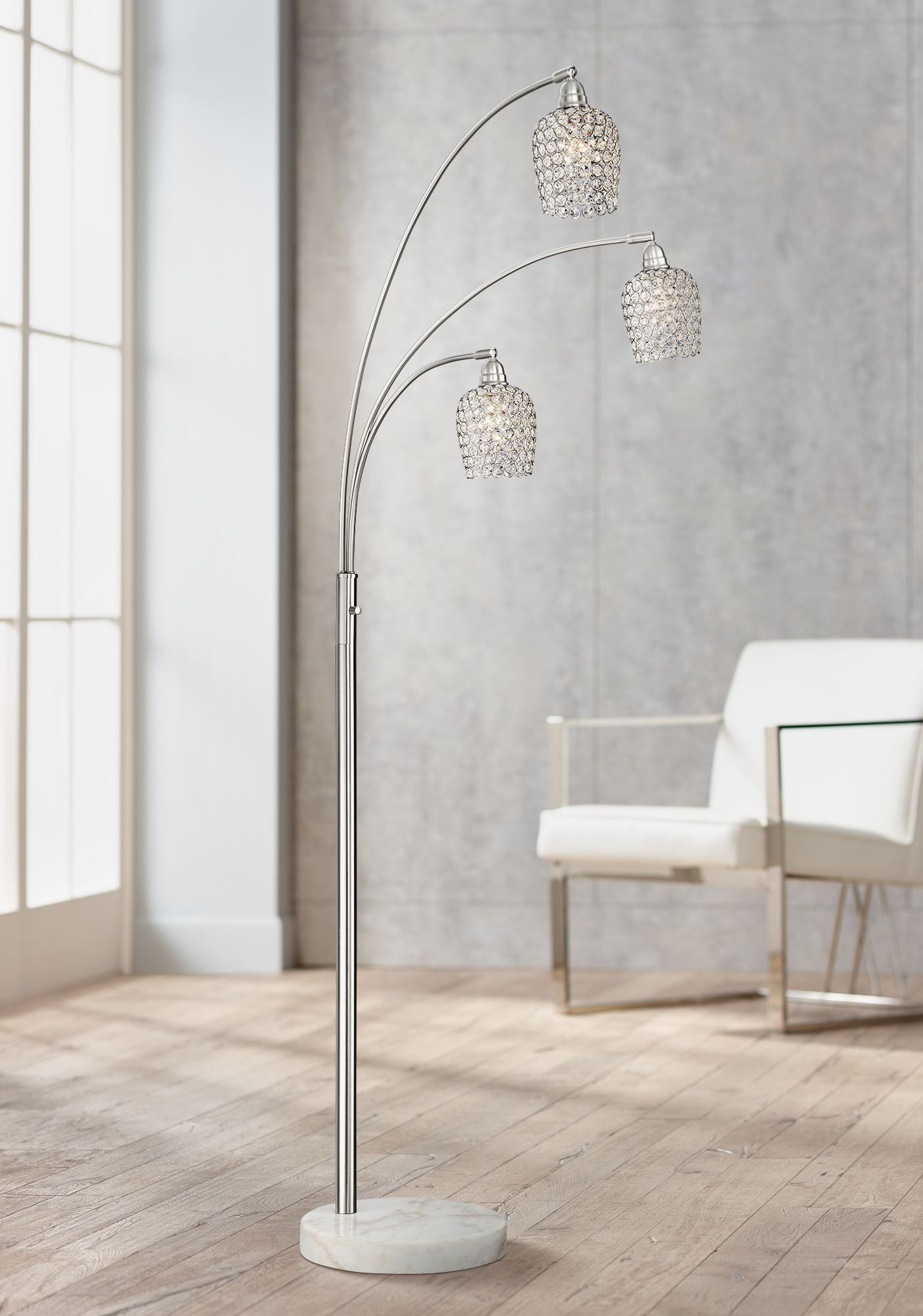 Possini Euro Design Modern Arc Floor, 3 Shade Arc Floor Lamp