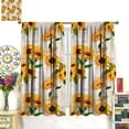 thumbnail image 2 of Sunflower Blackout Curtains Spring Flower Vintage Rustic Farmhouse Bedroom Living Room Kitchen Rod Pocket Decoration Window Drapes 2 Panels W21xL63in, 2 of 6