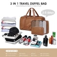 thumbnail image 3 of Bolso de fin de semana Wogarl de piel sintética para mujer y hombre con calzado Comp, 3 of 7