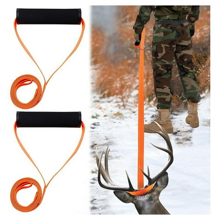 4PCS 4.9Ft Deer Drag Orange Harness Deer Tow Rope Deer Drag and Harness Deer Puller Deer Hunting Accessories