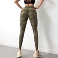 thumbnail image 2 of Pantalones de trabajo de camuflaje con bolsillos y cintura alta para mujer, pantalones deportivos de secado rápido para correr y yoga, 2 of 6