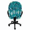 thumbnail image 3 of Abstract Office Chair Slipcover, Nature Themed Leaves Jungle Elements Fashion Pattern Round Ornaments, Protective Stretch Decorative Fabric Cover, Standard Size, Slate Blue Sage Green, by Ambesonne, 3 of 5